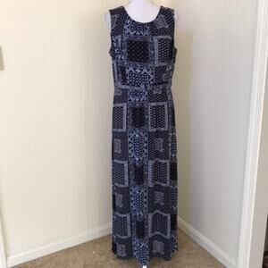 Talbots size 8 blue combo maxi dress